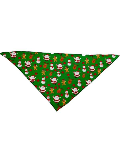 Christmas Festive Green - Cutie Ties Tie On Dog Bandana - Small