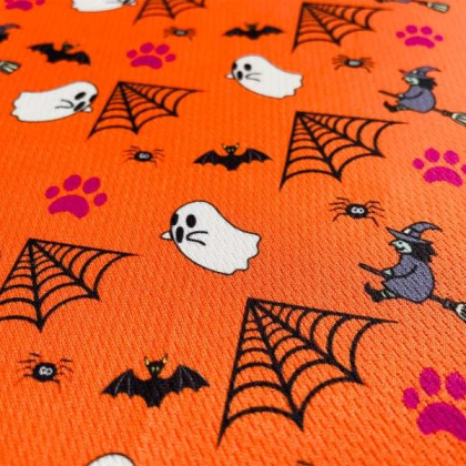 Spooky Halloween Orange - Cutie Ties Tie On Dog Bandana - Large