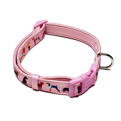 Pink - Dog Collar  - Medium-adjustable