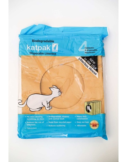 KatPak Biodegradable Litter Box - 4 Pack