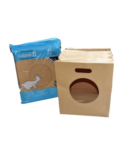 KatPak Biodegradable Litter Box - 4 Pack