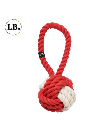 Bright Red/Natural - What-a-Tug Large Twisted Rope Toy