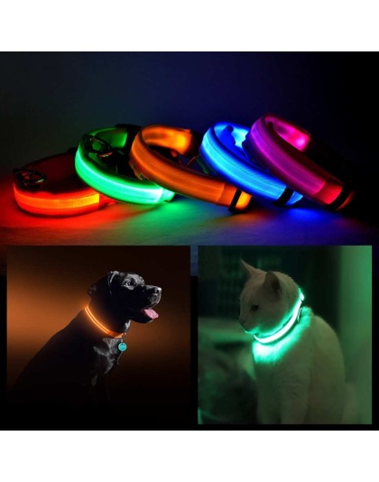 Orange - LED PET Safety Halo Style Collar - Large