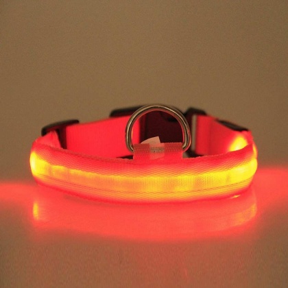 Red - LED PET Safety Halo Style Collar - Large