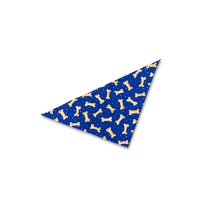 Blue with Bones - Dog Bandana - Small - 20"