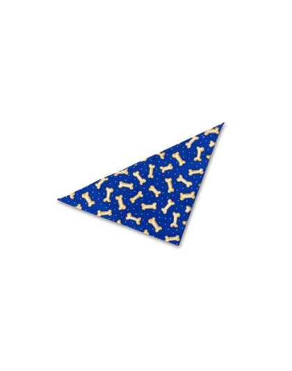 Blue with Bones - Dog Bandana - Small - 20"