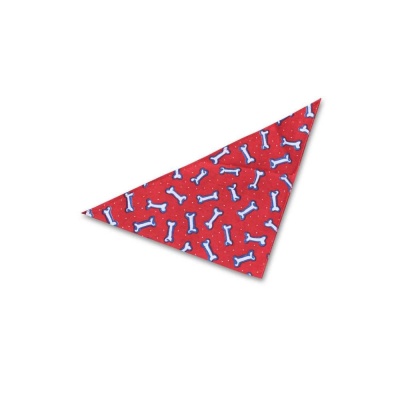 Red with Bones - Dog Bandana - Small - 20"