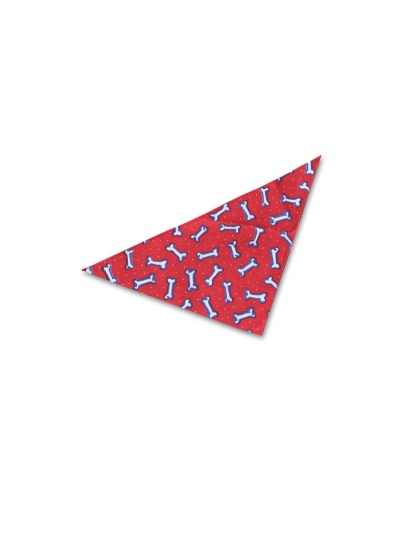 Red with Bones - Dog Bandana - Small - 20"