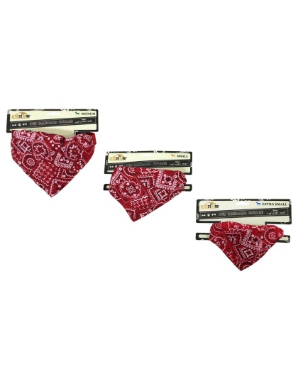 Red - Western Themed Pet Bandana Collars - Medium