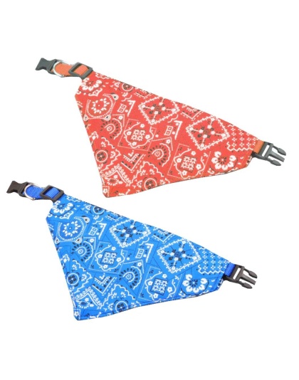 Red - Western Themed Pet Bandana Collars - Small