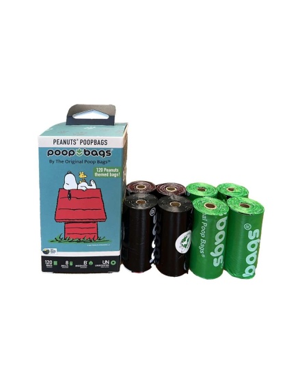 BLACK/GREEN - USDA Biobased Peanuts Unscented Leash Rolls - 20 Bags