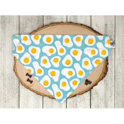 Sunny Side Up Eggs - No Tie Dog Collar Bandana - Large