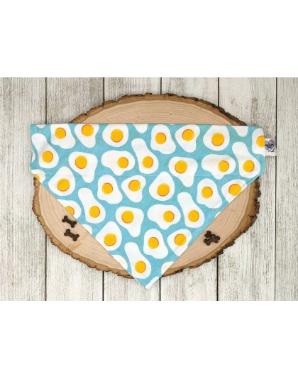 Sunny Side Up Eggs - No Tie Dog Collar Bandana - Large