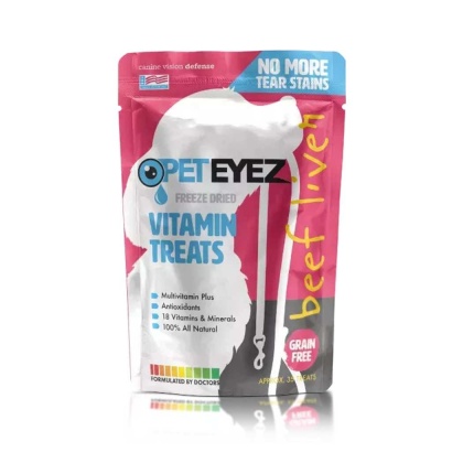 purple - Pet Eyez Vitamin Treats - Beef Liver - 4 x 6