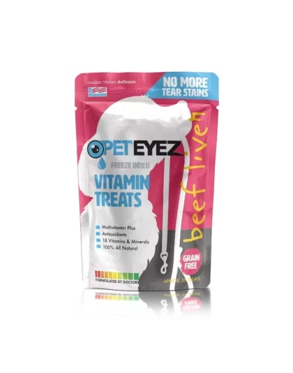 purple - Pet Eyez Vitamin Treats - Beef Liver - 4 x 6