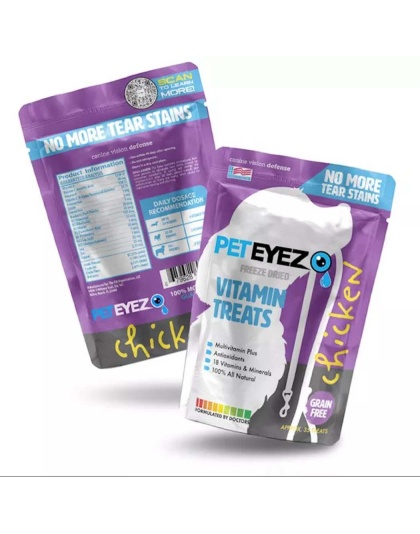 purple - Pet Eyez Vitamin Treats - Chicken - 4 x 6