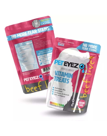 purple - Pet Eyez Vitamin Treats - Beef Liver - 4 x 6