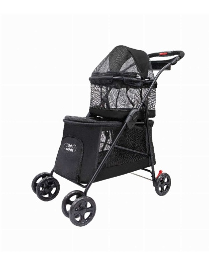 Black - Double Decker Pet Stroller