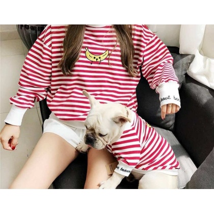 Red - Stripe Style - Matching Pet and Owner Clothing Set -  Large