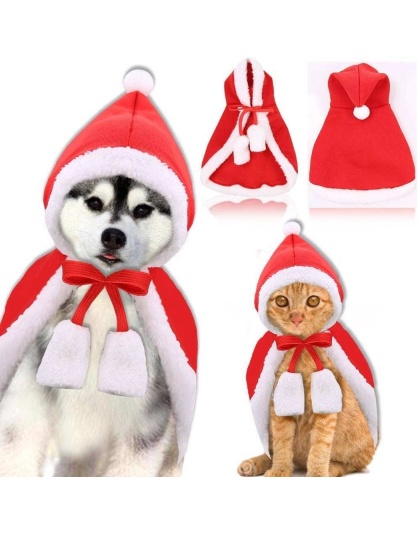 Red/White - Merry Christmas Pets Whole Costume set -  Large