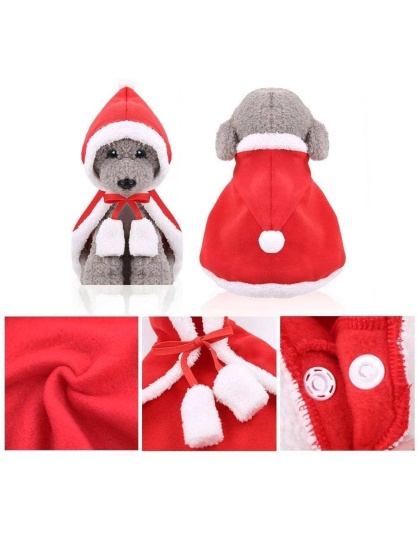 Red/White - Merry Christmas Pets Whole Costume set -  Large