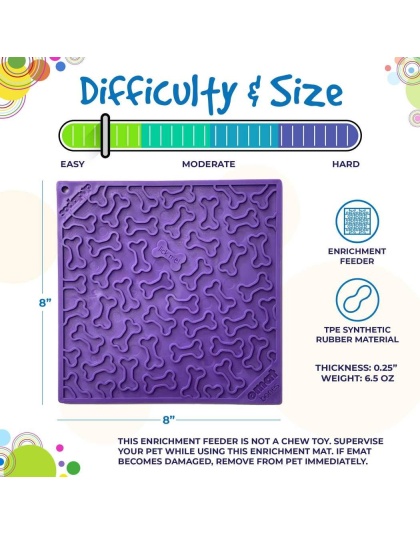 Purple - Bones Design eMat Enrichment Lick Mat