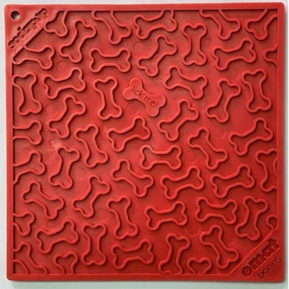 Red - Bones Design eMat Enrichment Lick Mat