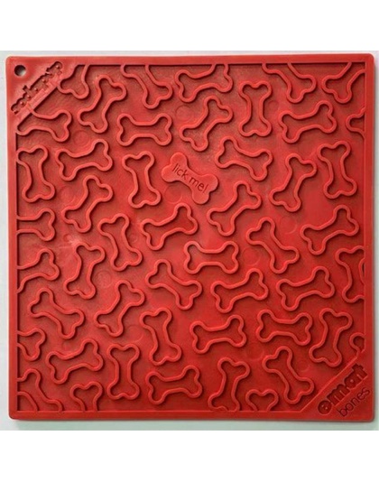 Red - Bones Design eMat Enrichment Lick Mat