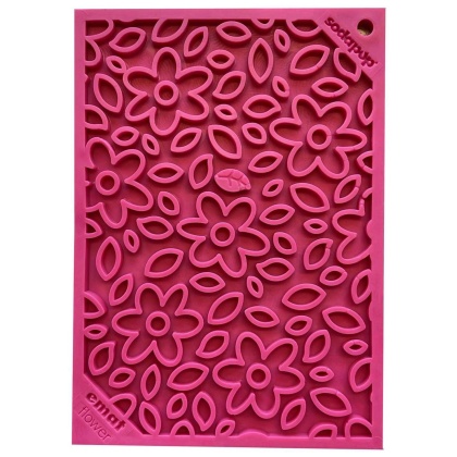 Pink - Flower Power Design eMat Enrichment Lick Mat  - Large