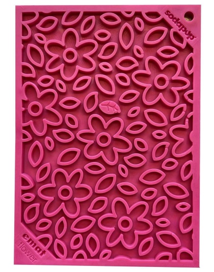 Pink - Flower Power Design eMat Enrichment Lick Mat  - Large