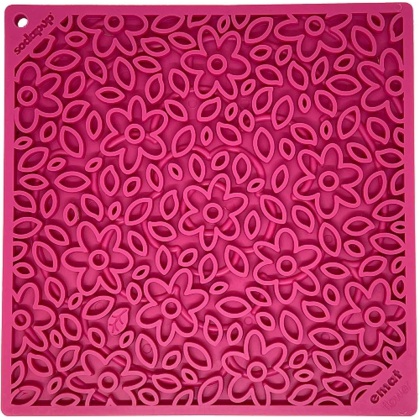 Pink - Flower Power Design eMat Enrichment Lick Mat  - Small