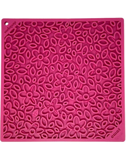 Pink - Flower Power Design eMat Enrichment Lick Mat  - Small