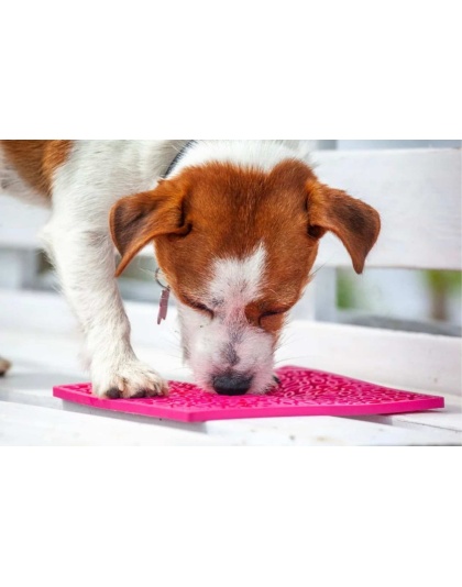 Pink - Flower Power Design eMat Enrichment Lick Mat  - Small