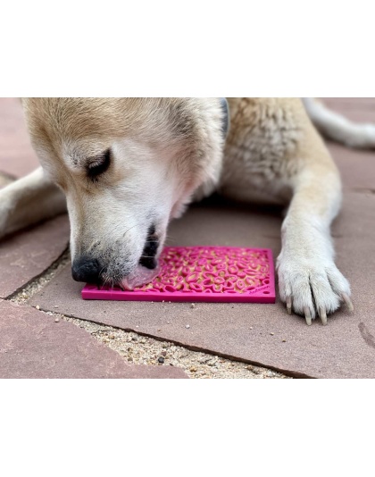 Pink - Flower Power Design eMat Enrichment Lick Mat  - Small