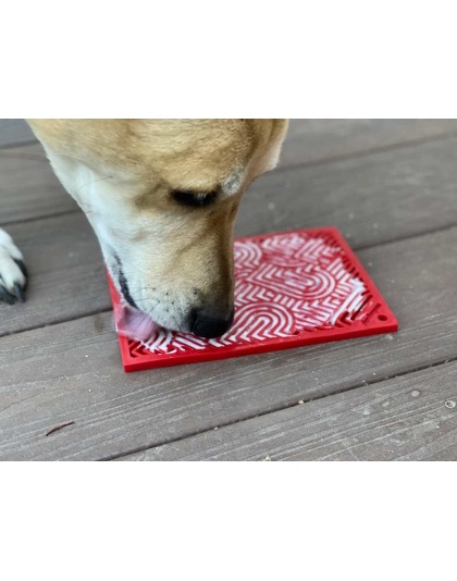 Red - Heart Design "Love" eMat Enrichment Lick Mat - Small