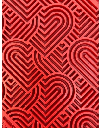 Red - Heart Design "Love" eMat Enrichment Lick Mat - Small