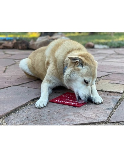 Red - Heart Design "Love" eMat Enrichment Lick Mat - Small