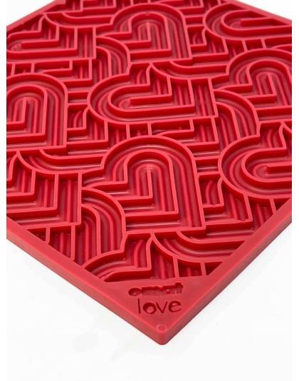 Red - Heart Design "Love" eMat Enrichment Lick Mat - Small