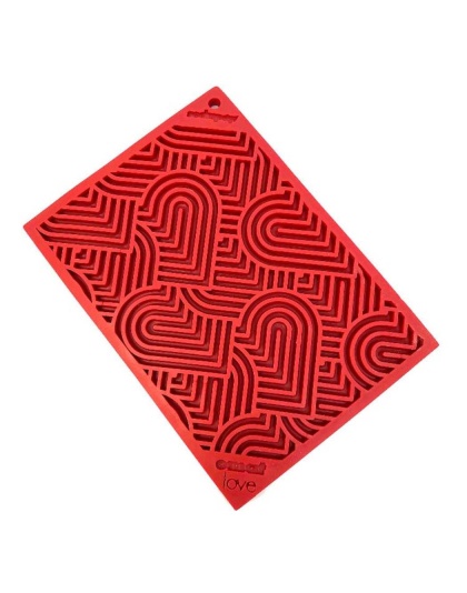 Red - Heart Design "Love" eMat Enrichment Lick Mat - Large