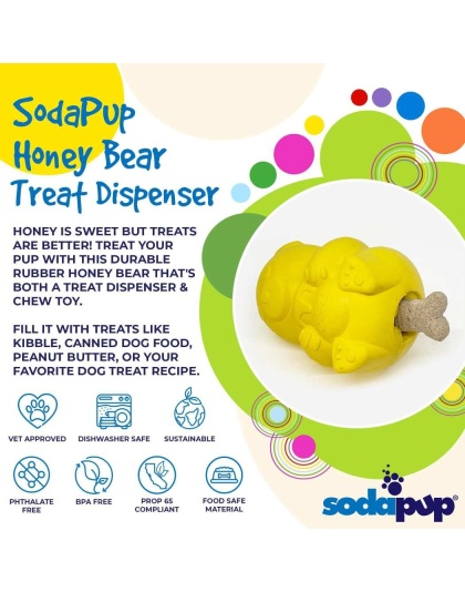 Yellow - Honey Bear Treat Dispenser - Large