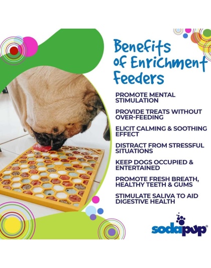 Yellow - Honeycomb Design Emat Enrichment Lick Mat - Large