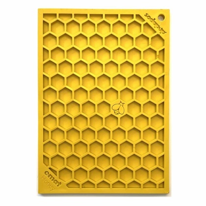 Yellow - Honeycomb Design Emat Enrichment Lick Mat - Small