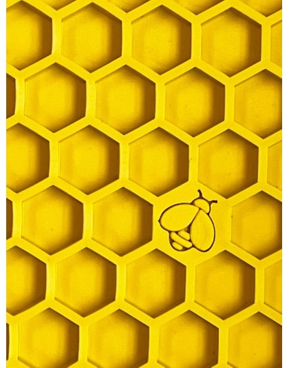 Yellow - Honeycomb Design Emat Enrichment Lick Mat - Small