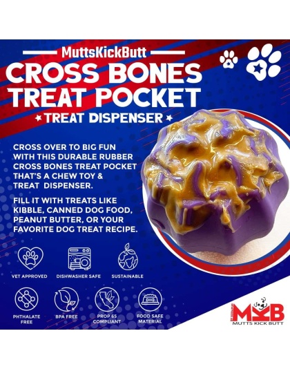 Purple - MKB Cross Bones Treat Pocket - Medium