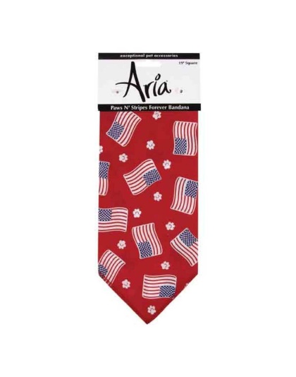 Red - AR Paws N Stripes Forever Bandana Red