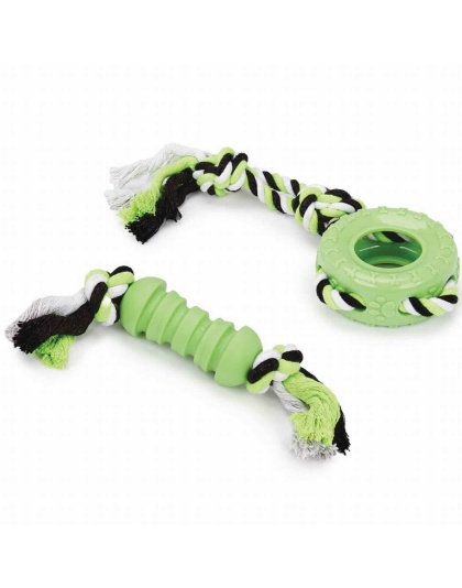 BPP Dog Rope Tug TPR Toy 2pc