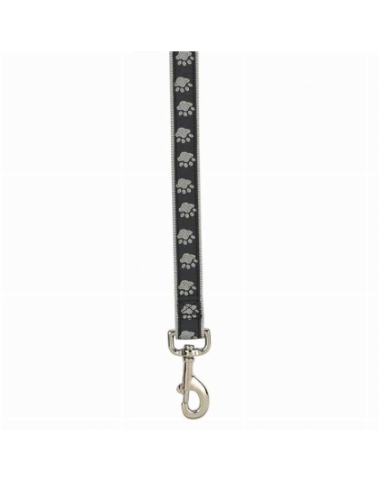 Black - CC TwoTone Pawprint Lead 4Ftx5/8In Blk - 4ftx5/8in