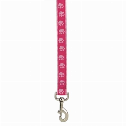 Pink - CC TwoTone Pawprint Lead 4Ftx5/8In Pnk - 4ftx5/8in