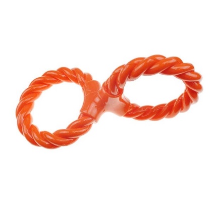 Orange - IF TPR/Rope Double Ring Twist Tug Org