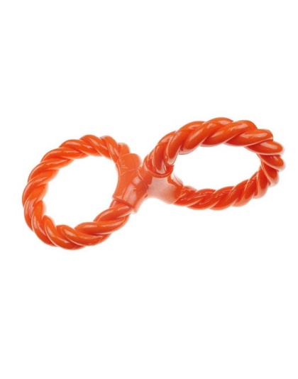 Orange - IF TPR/Rope Double Ring Twist Tug Org